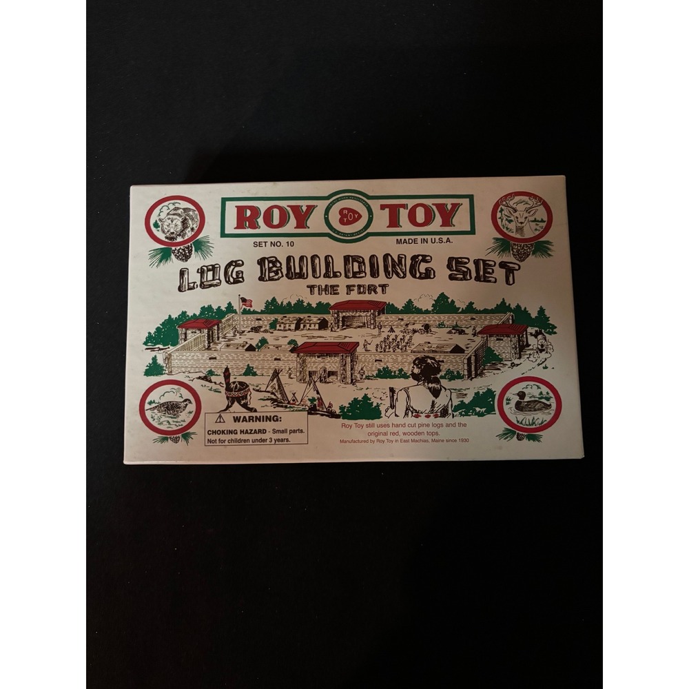 Roy Toy Log Building Set No 10 The Fort Wooden Pine Logs Made in USA
